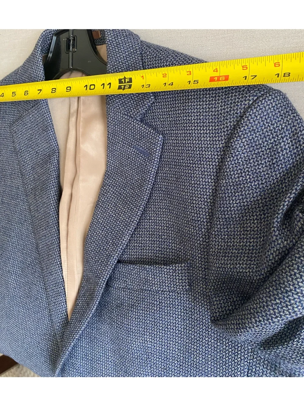 PETER MILLAR Blue Micro-Check Wool Silk Sport Coat Blazer Jacket Mens 38R